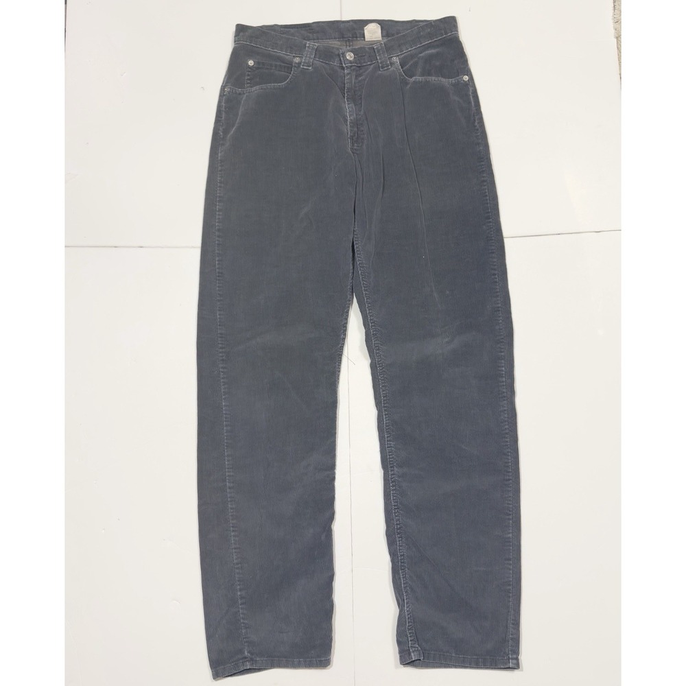 Vintage Levi's L2 Corduroy Pants Baggy Wide Leg Loose 33x34 Made in USA 90s Blue - Picture 3 of 12